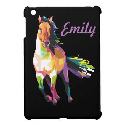 Colorful Running Horse Stallion Equestrian iPad Mini Covers
