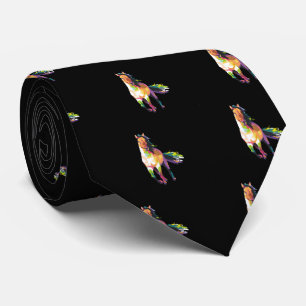 Colorful Running Horse Stallion Equestrian Neck Tie