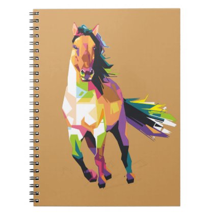 Colorful Running Horse Stallion Equestrian Notebook