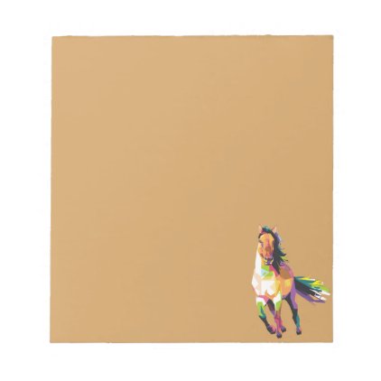 Colorful Running Horse Stallion Equestrian Notepad