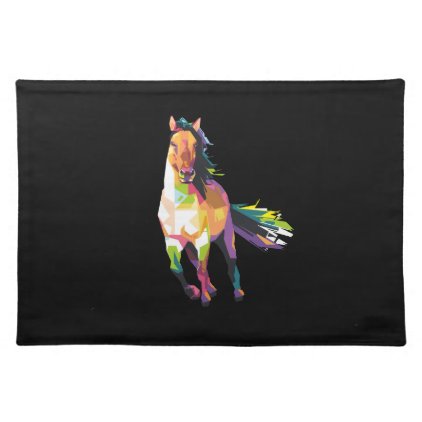 Colorful Running Horse Stallion Equestrian Placemat