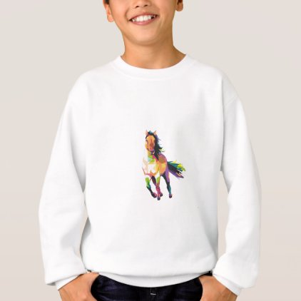 Colorful Running Horse Stallion Equestrian Sweatshirt