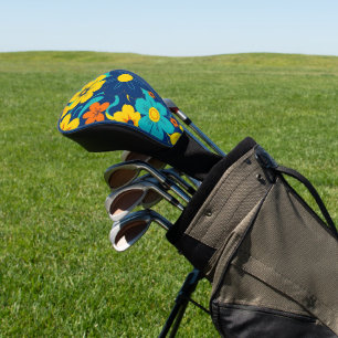 Colorful Rush Blooms-Dopamine Style-Retro Flowers Golf Head Cover