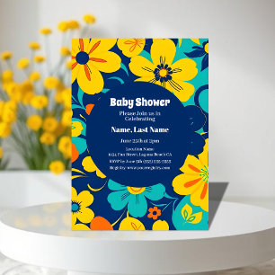 Colorful Rush Blooms-Dopamine Style-Retro Flowers Invitation