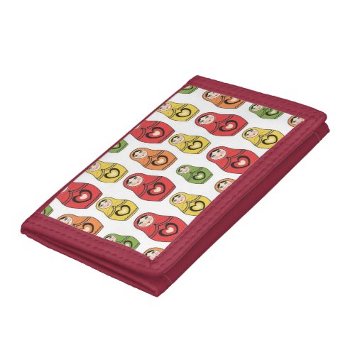 Colorful Russian Dolls Pattern Trifold Wallet