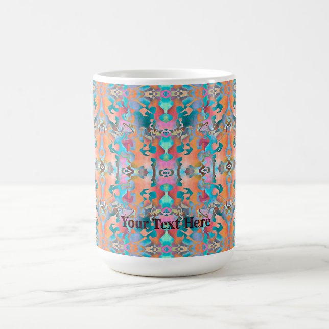 Colorful Rustic Boho Abstract Art Pattern Coffee Mug (Center)