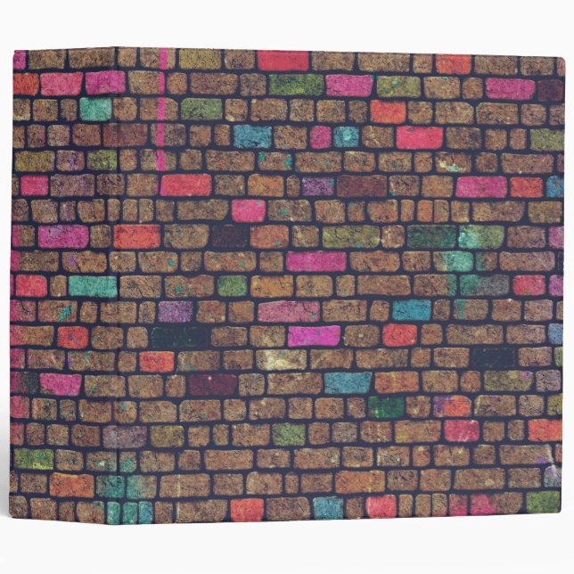 Colorful Rustic Brick Wall Texture Binder (Front/Spine)