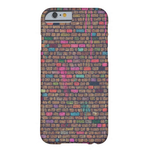 Colorful Rustic Brick Wall Texture Barely There iPhone 6 Case