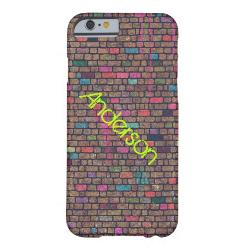 Colorful Rustic Brick Wall Texture Personalized Barely There iPhone 6 Case