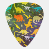 Colorful Rustic Dinosaur Pattern to Personalize Guitar Pick (Back)