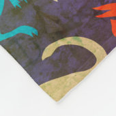 Colorful Rustic Dinosaurs Personalized Fleece Blanket (Corner)