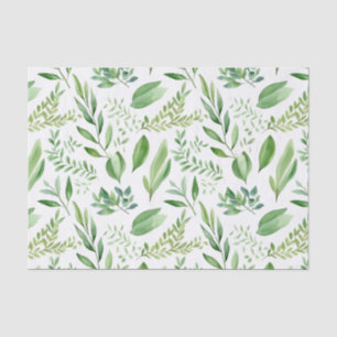 Colorful Rustic Eucalyptus Watercolor Leaves Tissue Paper