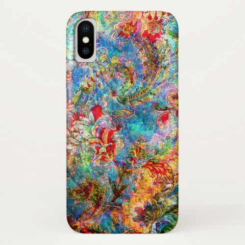 Colorful Rustic Floral Design iPhone X Case