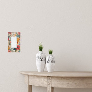 Colorful Rustic Flower Single Rocker Light Switch Cover