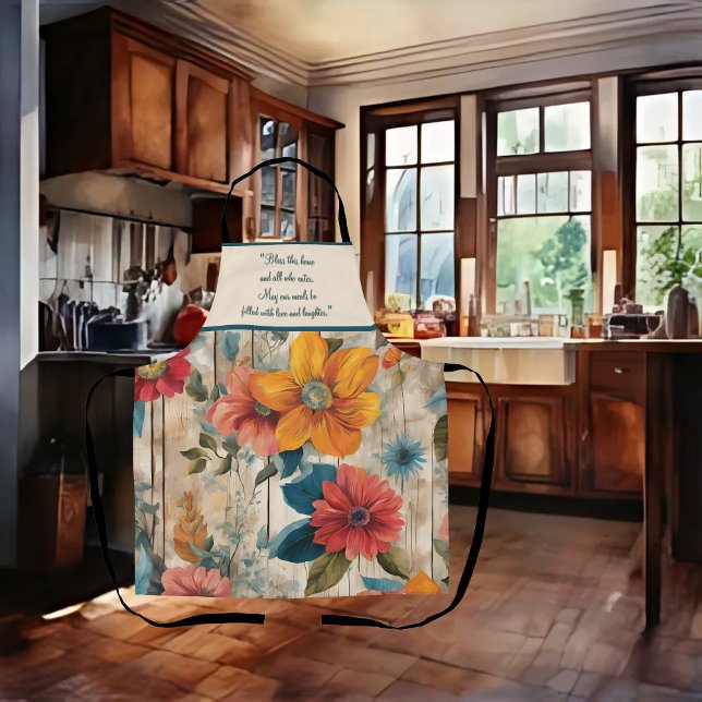 Colorful Rustic Flowers Apron (Creator Uploaded)