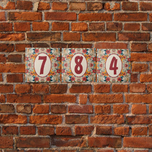 Colorful Rustic Flowers Customizable Ceramic Tile