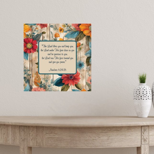 Colorful Rustic Flowers Customizable  Poster (Creator Uploaded)