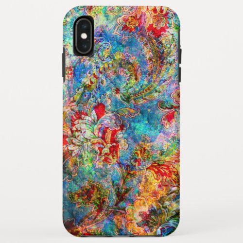 Colorful Rustic Flowers Pattern iPhone XS Max Case