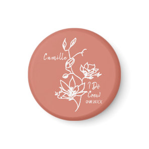 Colorful Rustic I Do Crew Bridesmaid Bridal Party  Magnet