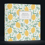 Colorful Rustic Lemon Citrus Yellow Chic Summer<br><div class="desc">Cute Colorful Rustic Lemon Citrus Yellow Green White Chic Summer Greenery Leaves Fruit Pattern Ring Binder</div>