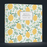 Colorful Rustic Lemon Citrus Yellow Chic Summer<br><div class="desc">Cute Colorful Rustic Lemon Citrus Yellow Green White Chic Summer Greenery Leaves Fruit Pattern Ring Binder</div>