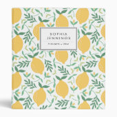 Colorful Rustic Lemon Citrus Yellow Chic Summer 3 Ring Binder (Front)