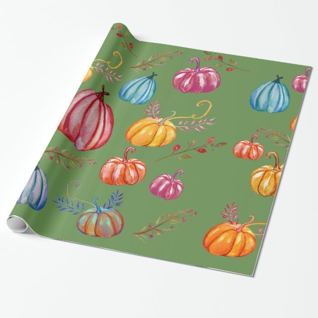Colorful Rustic Squash Wrapping Paper (Unrolled)