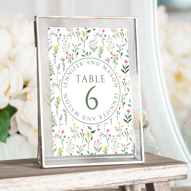 Colorful rustic tiny flower wedding table numbers (Creator Uploaded)