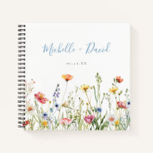 Colorful Rustic Wildflower Wedding Guest Book