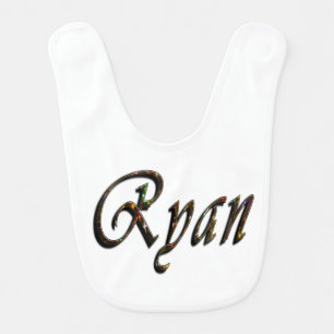 Colorful Ryan Boys Name, Baby Bib