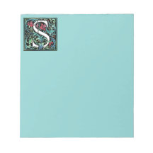 Colorful S Monogram 5.5" x 6" Notepad - 40 pages
