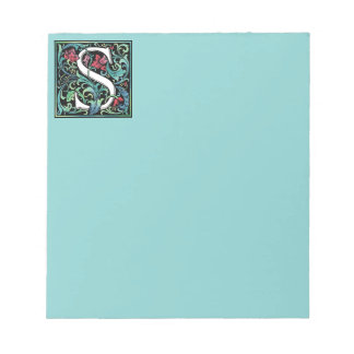 Colorful S Monogram 5.5" x 6" Notepad - 40 pages