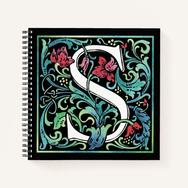 Colorful S Monogram Spiral Notebook (Front)