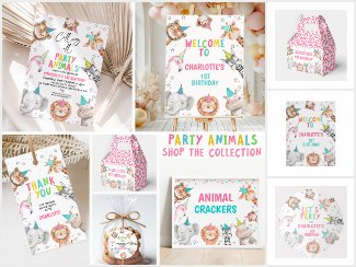 Colorful Safari Party Animals Birthday Party Decor
