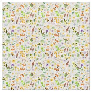 Colorful safari pattern l Wild animal nursery Fabric