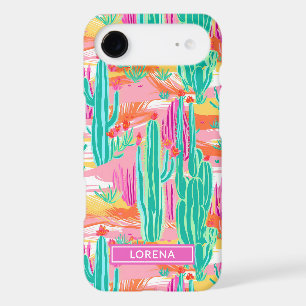 Colorful Saguaro Cacti Personalized iPhone 17 Air Case