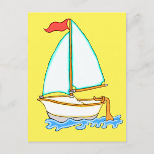 Colorful Sailboat 1 Postcard