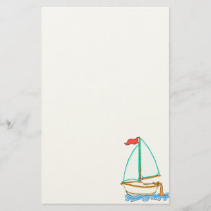 Colorful Sailboat 1 Stationery