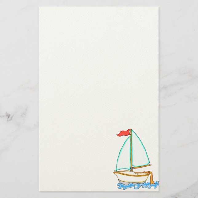 Colorful Sailboat 1 Stationery (Front)