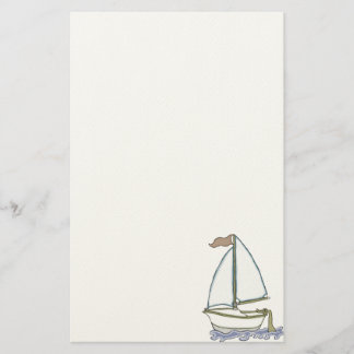 Colorful Sailboat 3 Stationery