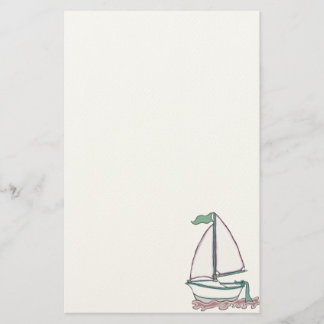 Colorful Sailboat 4 Stationery