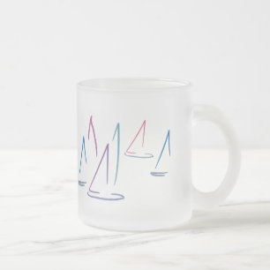 Colorful Sailboats Frosted Mug