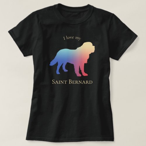 Colorful Saint Bernard Silhouette T_Shirt