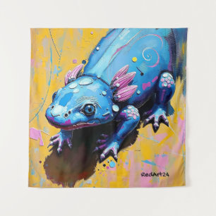 Colorful Salamander Wall Art – Endangered Amphibia Tapestry