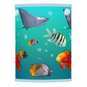Colorful Saltwater Creatures Lamp Shade