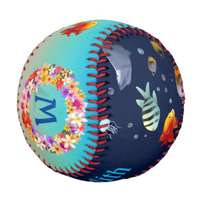 Colorful Saltwater Fish Baseball (Angled)