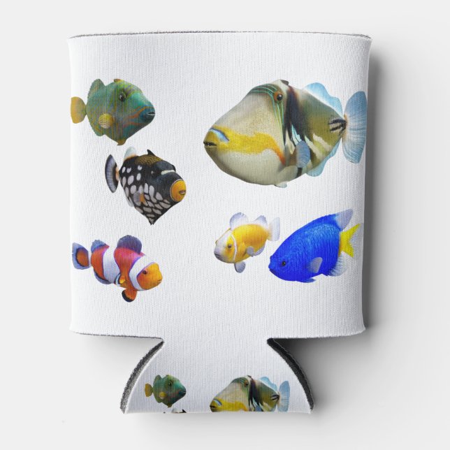 Colorful Saltwater Fish Can Cooler (Front)