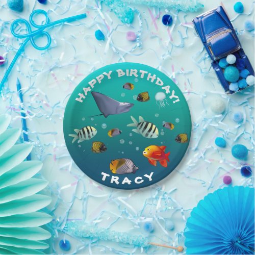 Colorful Saltwater Fish Paper Plates