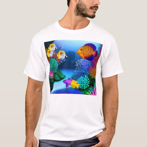 Colorful Saltwater Reef Aquarium Fish T_Shirt