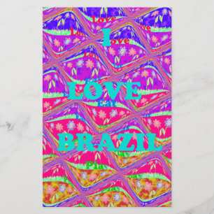 Colorful Samba Brazil Fun I Love  Brazil Colors Stationery